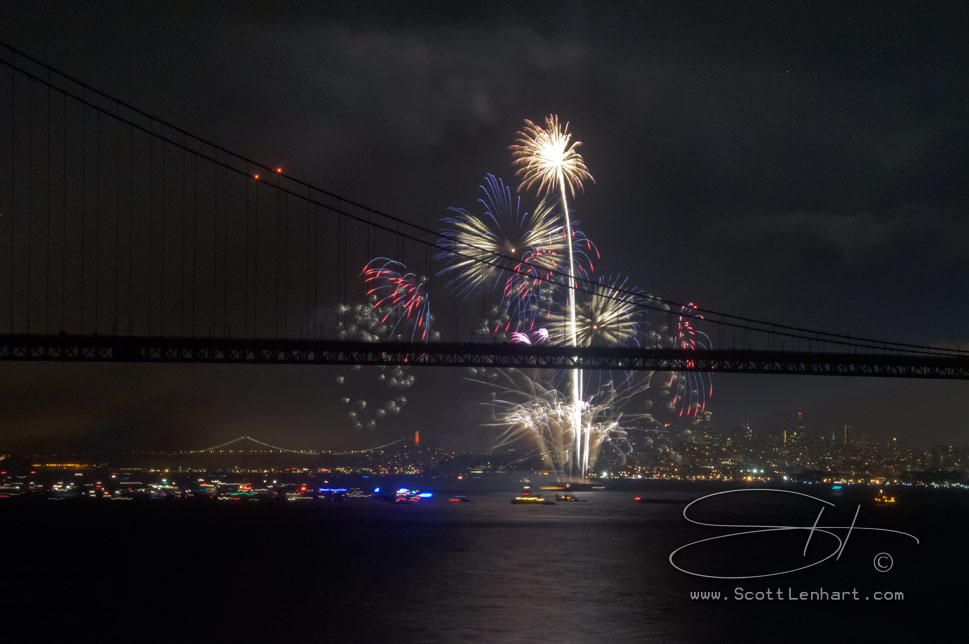 golden gate bridge birthday celebration fireworks